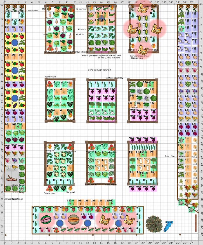 Fall square foot garden planner